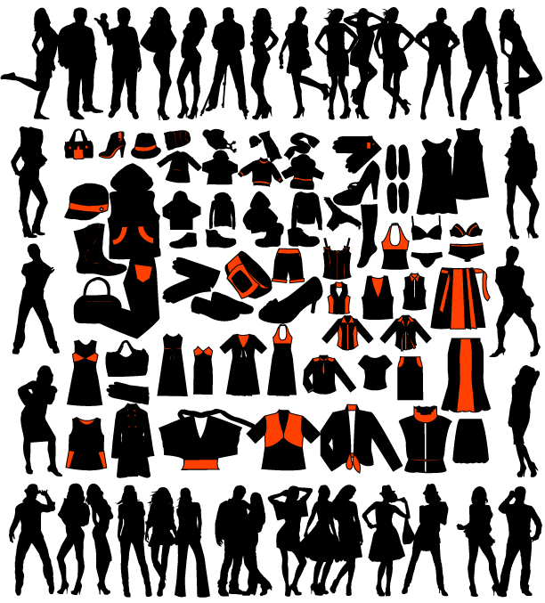 free vector Women and women clothes vector
